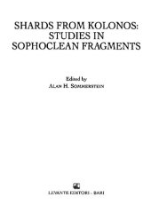 book Shards from Kolonos: studies in Sophoclean fragments