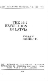 book The 1917 Revolution in Latvia