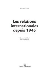 book Les relations internationales depuis 1945 - 14e édition