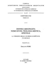 book Dionigi Areopagita. Nomi divini, Teologia mistica, Epistole. La versione siriaca di Sergio di Rēš‛aynā