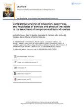 book Comparative analysis of education, awareness, and knowledge of dentists and physical therapists in the treatment of temporomandibular disorders