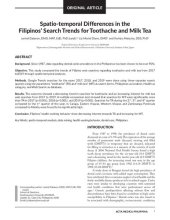 book Spatio-temporal Differences in the Filipinos’ Search Trends for Toothache and Milk Tea