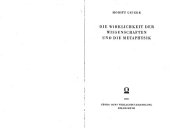 book Die Wirklichkeit der Wissenschaften und die Metaphysik