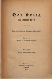 book Der Krieg des Jahres 1870. Vom militärischen Standpnkt dargestellt