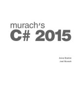 book Murach's C# 2015