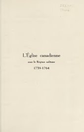 book L'Église canadienne sous le régime militaire, 1759-1764: Les problèmes