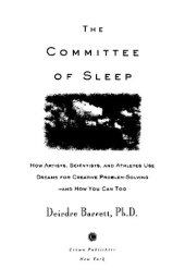 book The committee of sleep : how artists, scientists, and athletes use dreams for creative problem-solving--and how you can, too