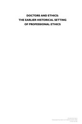 book Doctors and ethics : the earlier historical setting of professional ethics