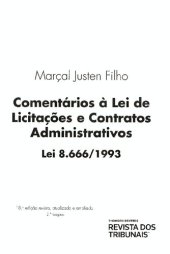 book Comentários à Lei de Licitações e Contratos Administrativos: Lei 8.666/1993