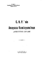 book C. H. P.’nin Anayasa Komisyonu’nun anketine cevabı ﻿