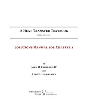 book A Heat Transfer Textbook, Solutions Manual