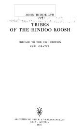 book Tribes of the Hindu Koosh