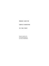 book Research Guide for China's Response to the West: A Documentary Survey, 1839–1923