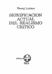 book Significación actual del realismo crítico