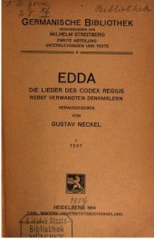 book Edda. Die Lieder des Codex Regius nebst verwandten Denkmälern. Band 1. Text.