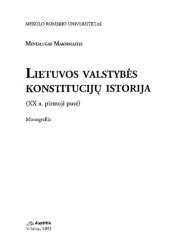 book Lietuvos valstybės konstitucijų istorija: (XX a. pirmoji pusė)