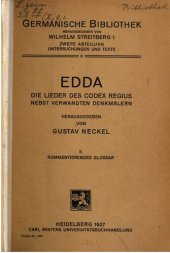 book Edda. Die Lieder des Codex Regius nebst verwandten Denkmälern. Band 2. Kommentierendes Glossar.