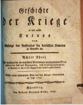 book Geschichte der Kriege in und ausser Europa, vom Anfange des Aufstandes der Brittischen Kolonien in Nordamerika an