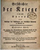 book Geschichte der Kriege in und ausser Europa, vom Anfange des Aufstandes der Brittischen Kolonien in Nordamerika an