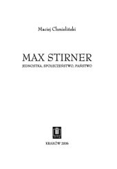 book Max Stirner. Jednostka, społeczeństwo, państwo