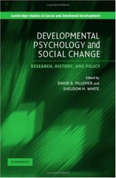 book Developmental Psychology and Social Change: Research, History and Policy