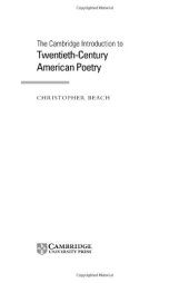 book The Cambridge Introduction to Twentieth-Century American Poetry (Cambridge Introductions to Literature)