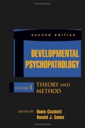 book Developmental Psychopathology, Theory and Method . Volume 1.(WILEY SERIES ON PERSONALITY PROCESSES)