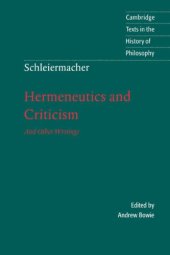 book Hermeneutics and Criticism: And Other Writings