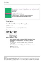 book India and the International Economy (Economics, Volume 2)