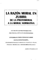 book La razón moral de Zubiri de la protomoral a la moral normativa.