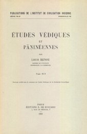 book Études védiques et pāṇinéennes