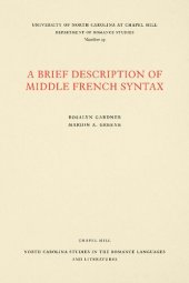 book A Brief Description of Middle French Syntax