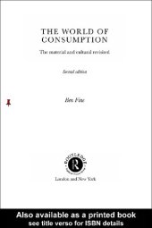 book The World of Consumption:The Material and Cultural Revisited