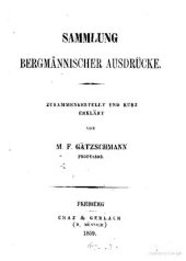 book Sammlung bergmännischer Ausdrücke