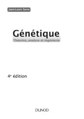 book Génétique, théories, analyse et ingiénerie