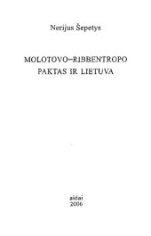 book Molotovo-Ribbentropo paktas ir Lietuva