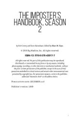 book The Imposter's Handbook, Season 2