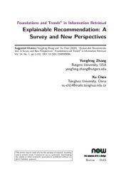 book Explainable Recommendation: A Survey and New Perspectives