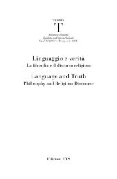 book Linguaggio e verità. La filosofia e il discorso religioso/Language and Truth. Philosophy and Religious Discourse