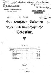 book Der deutschen Kolonien Wert und wirtschaftliche Bedeutung