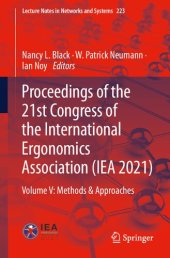 book Proceedings of the 21st Congress of the International Ergonomics Association IEA 2021 Volume V: Methods & Approaches