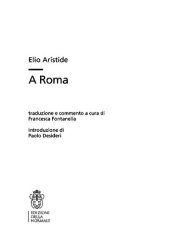 book Elio Aristide: A Roma