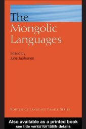 book The Mongolic Languages (Routledge Language Family Series)