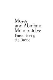 book Moses and Abraham Maimonides: Encountering the Divine