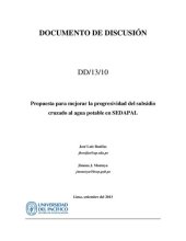 book Propuesta para mejorar la progresividad del subsidio cruzado al agua potable en SEDAPAL