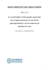 book La continuidad y el desempeño exportador de la empresa peruana: el caso de las agroexportadoras y de las empresas de prendas de vestir