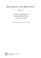 book Poverty, inequality, and social policies in Peru: As poor as it gets