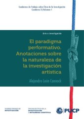 book El paradigma performativo. Anotaciones sobre la naturaleza de la investigación artística