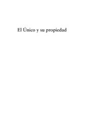 book El Unico Y Su Propiedad