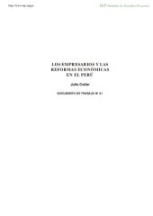 book Los empresarios y las reformas económicas en el Perú